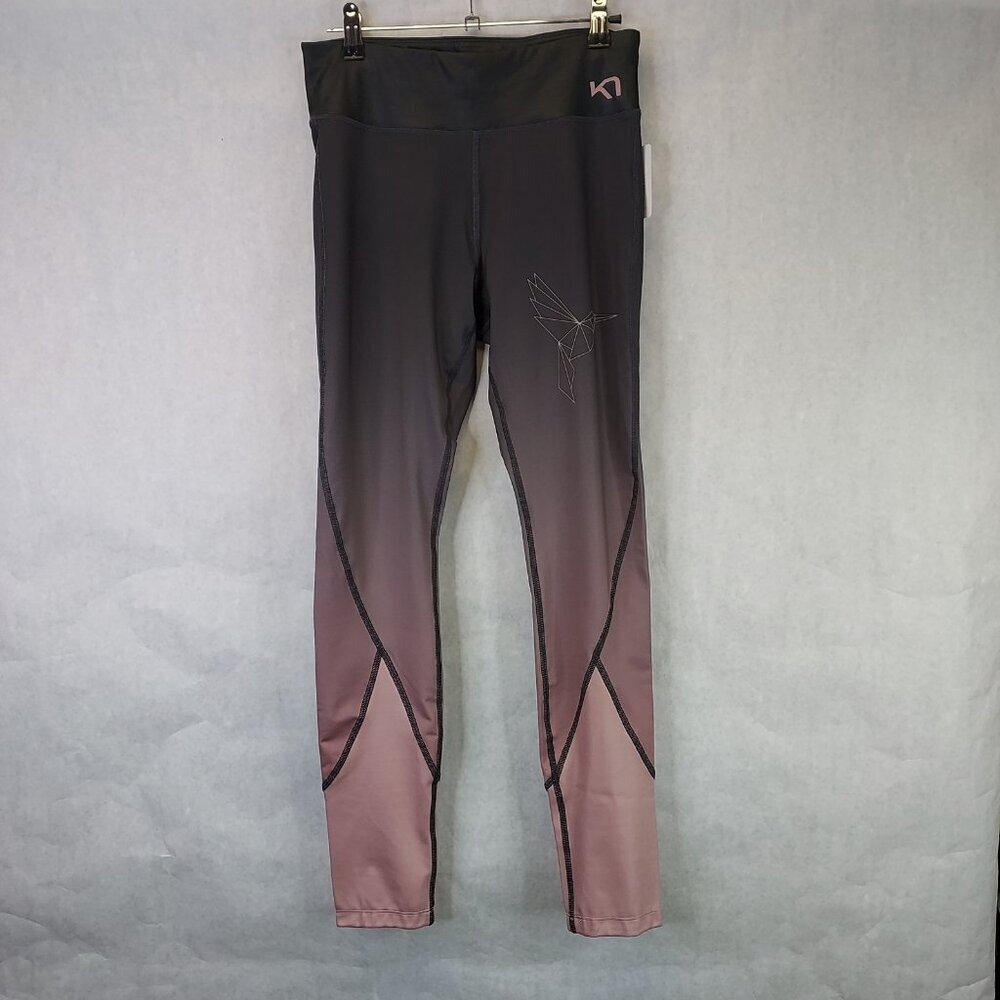 Kari Traa Marit Tights Women’s M Dove Gray Running Activewear Hummingbird NEW